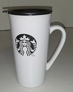 Starbucks Coffee Mermaid Logo 16 oz Keramik Travel Kaffeebecher mit Deckel 2013 - Bild 1 von 8