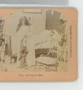 Robbing the Male Comic Kilburn Stereoview - Bild 1 von 2