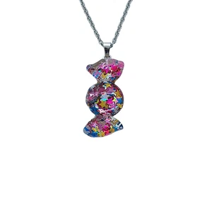 USA Seller Classic Candy Resin Pendant Necklace Jewelry Colorful New - Picture 1 of 14