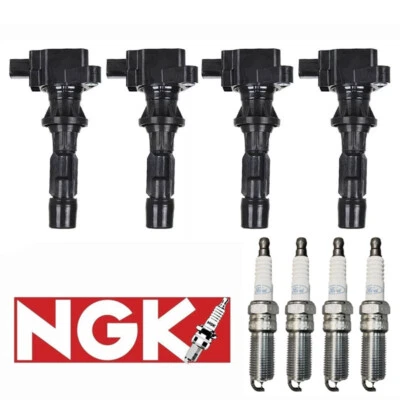 For 2006-2015 Mazda 3 6 MX-5 4 MK Ignition Coil & 4 NGK RUTHENIUM HX Spark Plug - Image 1 of 4