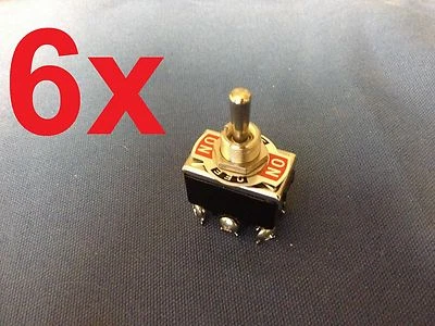 ENDLESSPARTS 6 Pieces (Black) DPDT momentary switch ON/OFF/ON Toggle reverse dc motor fast
