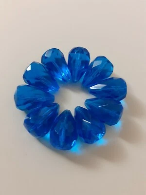 Job Lot Of 10 Pieces Of Big Faceted Teardrop  Beads Loose 12x18mm  - Image 1 of 4