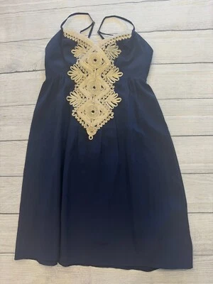 Vestido Lilly Pulitzer Mujer 00 Juniors Bonito Brillo Hilo Dorado Línea A Foto 1 de 4