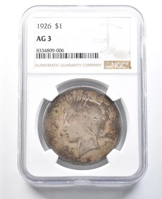 1926 Peace Silver Dollar AG3 NGC Lowball *8254 - Image 1 of 3