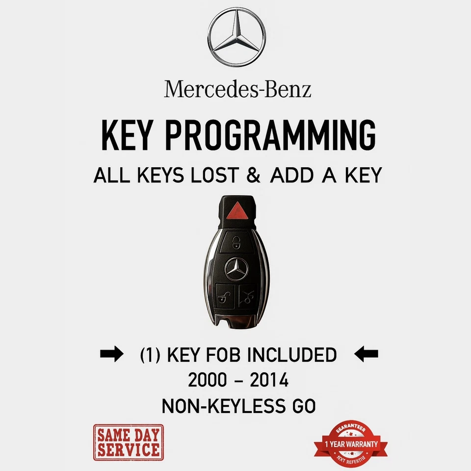 Mercedes-Benz (1) Key + Key Programming | Add Key or All Keys Lost 1997-2014 - Image 1 of 4
