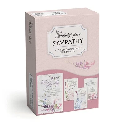 Pink Sympathy Cards Boxed Set Faith Based Inspirational Blessings 12 Cards - Image 1 of 4