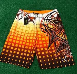 Vintage Y2K Volcom All Over Print Board Shorts Swim Trunks Mens Size 34 Surf NEW - Picture 1 of 5