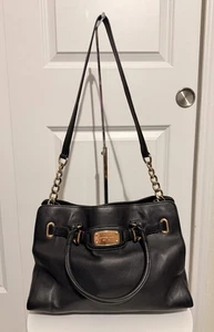 Michael Kors Umhängetasche schwarz Pebbled Leder Hamilton groß - Bild 1 von 14