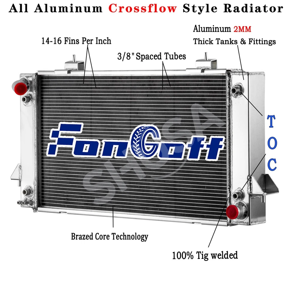 4 Row Aluminum Radiator fits 1987-1998 ,1998 Land Rover Range Rover Discovery V8 Foto 1 de 4