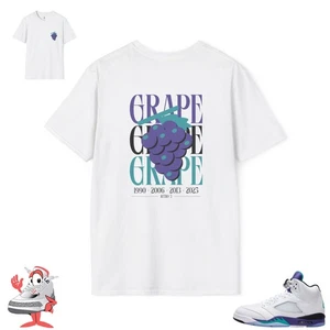 Camisa a juego para Air Jordan Retro 5 OG Uva Blanco Púrpura Verde azulado V Zapatilla a juego - Imagen 1 de 16