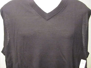 NEW 2XT 2XLT 2XL TALL TURNBURY 100% Merino Wool V-Neck Sweater VEST BLACK $70 - Picture 1 of 6