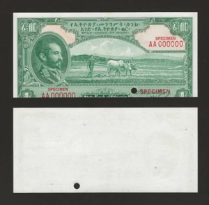 Äthiopien 1 Dollar 1945, P-12cts Front Side Color Trial Specimen, UNC - (Miscut) - Bild 1 von 1