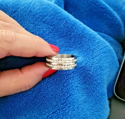 Alianza de acero inoxidable circonita cúbica para hombre talla 10 Foto 1 de 4