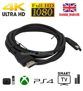 HDMI Cable 0.8M/2M/4M 2.0 High Speed HD 4K 3D ARC 1080p For PS3 PS4 XBOX SKY TV - Picture 1 of 4