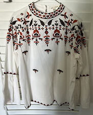 Angel + Premium Orange And Brown Embroidered Blouse