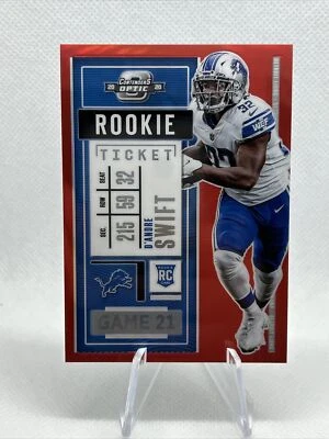 2020 Panini Contenders Optic Football D’andre Swift Rookie Ticket /125 Red - Image 1 of 2