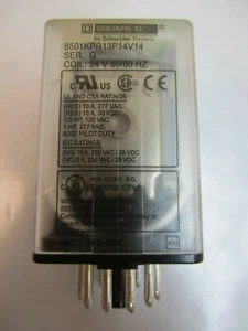 Square D 8501KPR13P14V14 Relay with IDEC SR3P-05 Plug - Picture 1 of 7