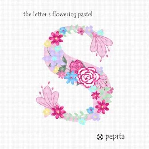 The Letter S Flowering Pastel Needlepoint Kit or Canvas - Picture 1 of 2
