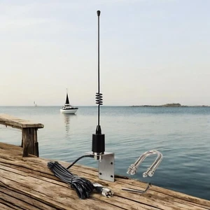 VHF Band Amateur 156-163Mhz Low-Profile Marine Antenna with Stainless L-Bracket - Picture 1 of 8