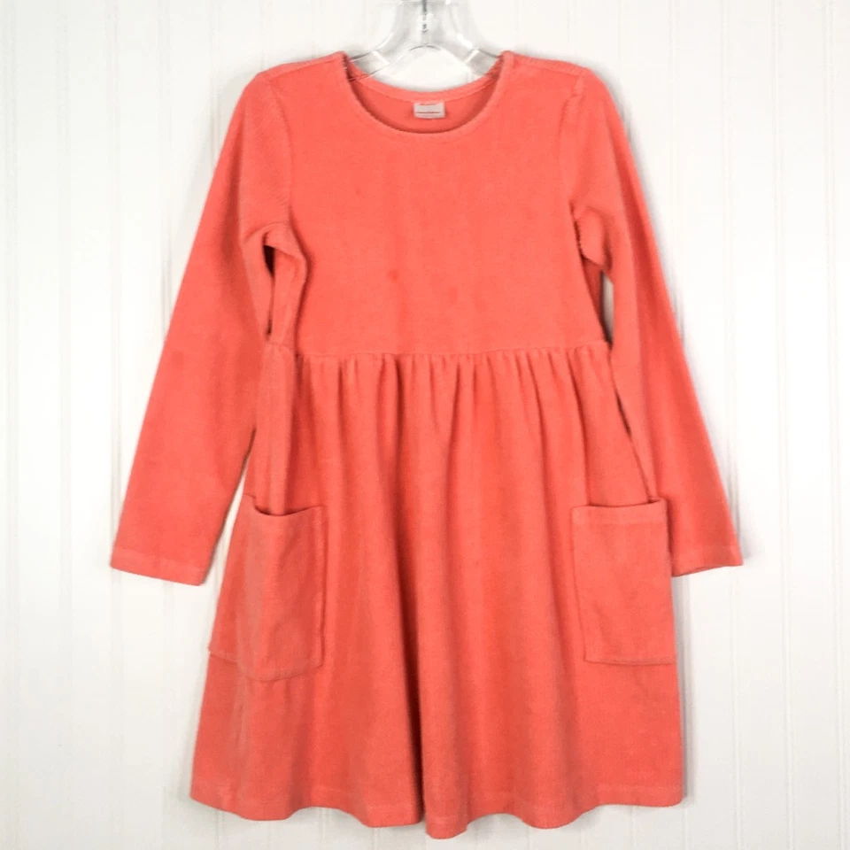 Hanna Andersson девочек Кокетливое платье розовый длинным рукавом твердого пуловер карманы 10 - Изображение 1 из 4