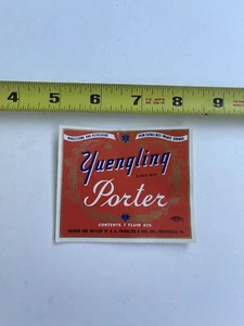 VINTAGE "Yuengling Porter" Unused 7oz. Bottle Labels Union Made Potterville,PA. - Picture 1 of 3