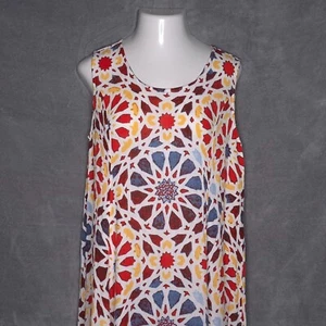 Roamans Womens Sleeveless Maxi Dress Abstract Print 18/20 Plus Size Cruise Wear - Picture 1 of 5
