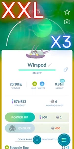 Wimpod XXL | x1, x3, 3.86m, 3.87m | Pokemon Trade Go - Picture 1 of 5