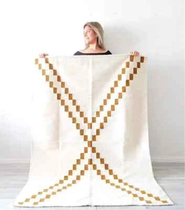 White Southwestern Rug Navajo Modern Wool Rug Luxury Boho Living Room Area Rug - Picture 1 of 3