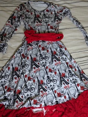 Parisian Dreams Girls Dress Sz Y10/12 Red Ruffle Bottom - Image 1 of 4