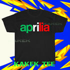 New Shirt Aprilia Italy Flag II Logo Men's Black T-Shirt Funny Size S to 5XL