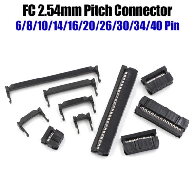 2.54MM Pitch Female Header IDC Socket Connector FC-6/8/10/14/16/20/26/30/34/40P - Image 1 of 4
