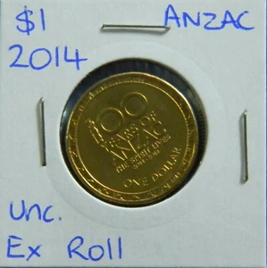 Australia 2014 $1 One Dollar 100 Years ANZAC The Spirit Lives UNC Ex-Mint Roll - Picture 1 of 4