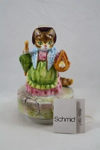 Caja de música giratoria Schmid Beatrix Potter Cat Mrs. Ribby - Imagen 1 de 9