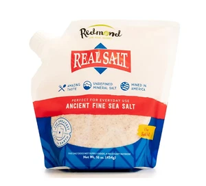 REDMOND Real Sea Salt Natural Unrefined Gluten Free Fine, 16 Ounce Pouch 1 Pack - Picture 1 of 5