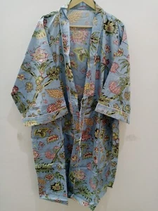 hand block print,kimono dress, Robe for women,Robe,Boho kimono,indian jackets - Picture 1 of 7
