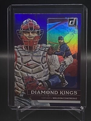 2022 Donruss Baseball Diamond Kings Willson Contreras 24 Purple Holo Cubs - Image 1 of 2