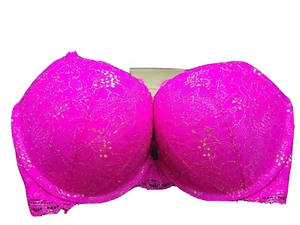 Victorias Secret VERY SEXY PUSH UP Bra hot pink Lace 34 DD - Picture 1 of 4