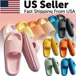 Cozy Pillow Slides Anti-Slip Sandals Ultra Soft Slippers Cloud Home Outdoor Shoe - Picture 1 of 54