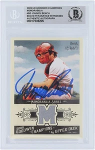 Johnny Bench Reds Signed 2009 Upper Deck Goodwin Champions #GCM-BE BAS Card - Picture 1 of 3