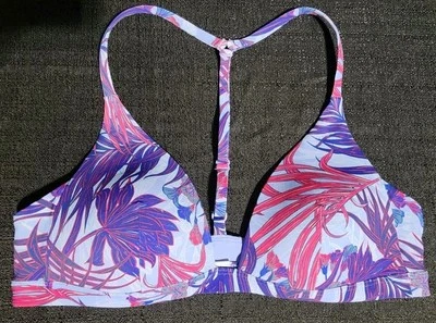 Купальник бикини Lululemon верхний фиолетовый цветочный глубокий морской размер S/4 треугольный пляжный бассейн - Изображение 1 из 4