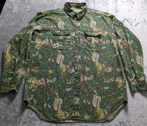 VTG Bushlan Camo Shirt Men 2XL Long Sleeve Nature Hunting Texas USA Made READ - Picture 1 of 17