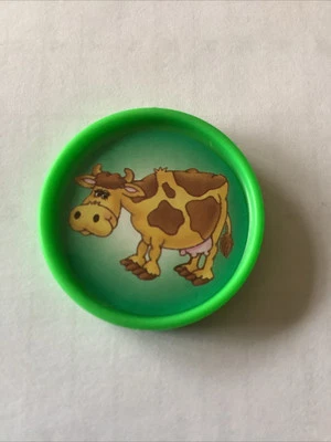 Fisher Price Barnyard 宾果 1994 年替换件绿牛硬币代币游戏 — 第 1/2 张图片
