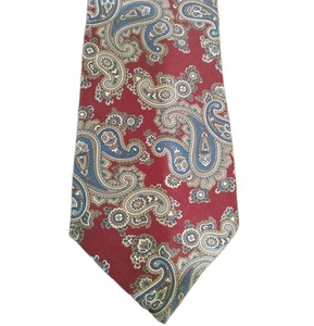 Jos. A. Bank Clothiers Vintage Herren Seide Paisley Krawatte Burgund & Blau - Bild 1 von 5