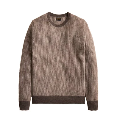 NWT J.Crew Men's XL  100% Cashmere Herringbone Crew Neck Sweater Peat Quartz - Image 1 of 4