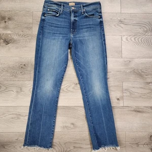 Mother Jeans Women's Size 30 Blue Denim The Rascal Ankle Fray Medium Wash - Picture 1 of 13