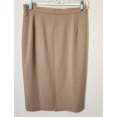 Falda Lápiz Lana J Crew Vintage Beige Neutro Forrada Cápsula Oficina Clásica Talla 8 Foto 1 de 4