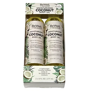 2 Be Well By Nature Gut feuchtigkeitsspendendes Kokosnuss-Körperöl leichte Feuchtigkeit 6oz - Bild 1 von 1