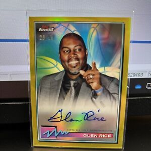 2021 Topps Finest - Gold Refractor #28 Glen Rice 29/50 AUTO ON CARD