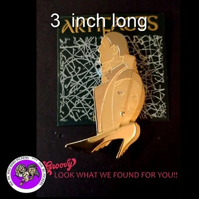 Prendedor "JJ" AJC Jonette Joyería DORADO Peltre 'Art Deco Hombre Mujer Zapato' Envío Gratis Foto 1 de 2