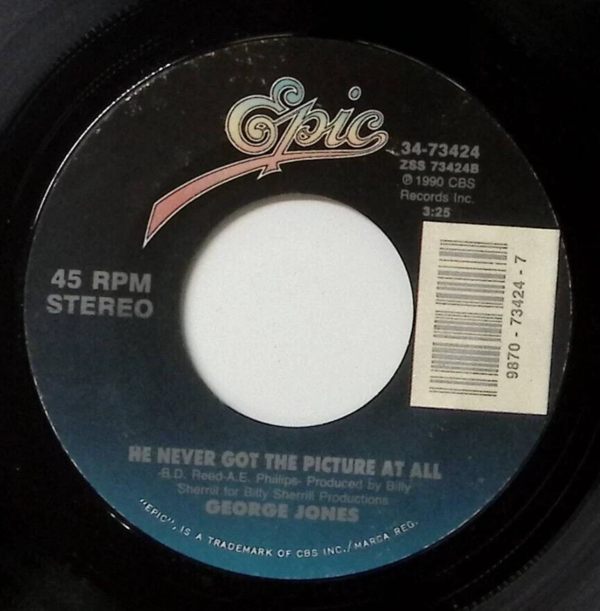GEORGE JONES HE NEVER GOT THE PICTURE AT ALL/SIX FOOT DEEP, SIX...VINYL 45 60-58 Foto 1 de 3